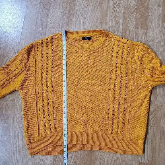 ✨ VOLCOM ✨ Cable Bodied Boxy Fit Crew Neck Sweater - [XXL, Mustard Gold] - Picture 10 of 14